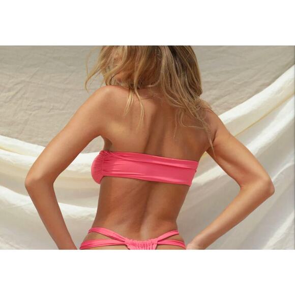 NWT Stone Fox Swim Sunset Pink Lele Bikini Top Size Large - Picture 2 of 5